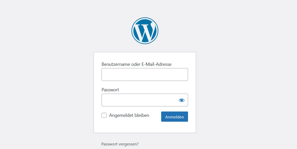 Bei WordPress anmelden