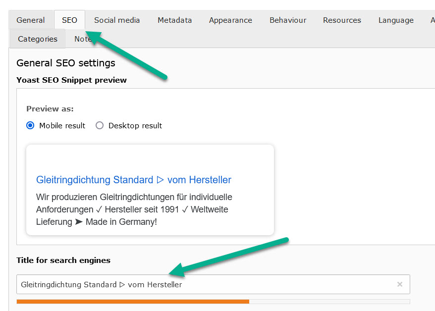 Title Tag in YOAST integrieren