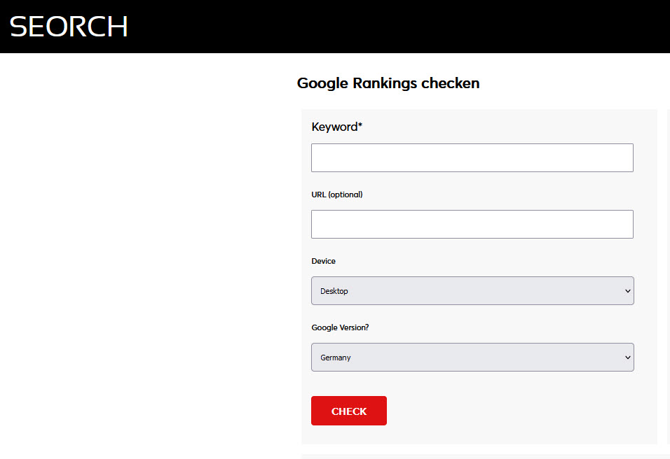 Google Ranking Check SEORCH