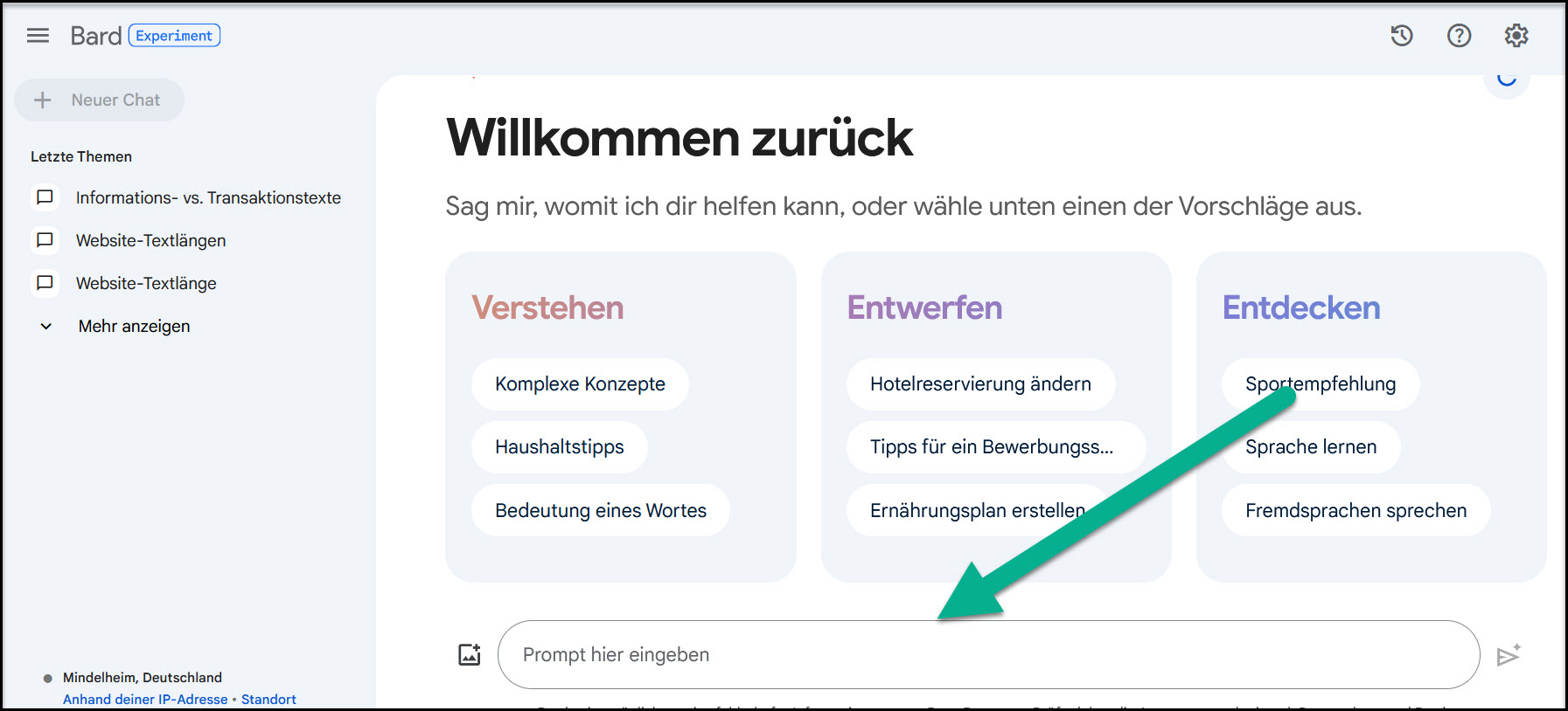 Bei Google Bard anmelden 1