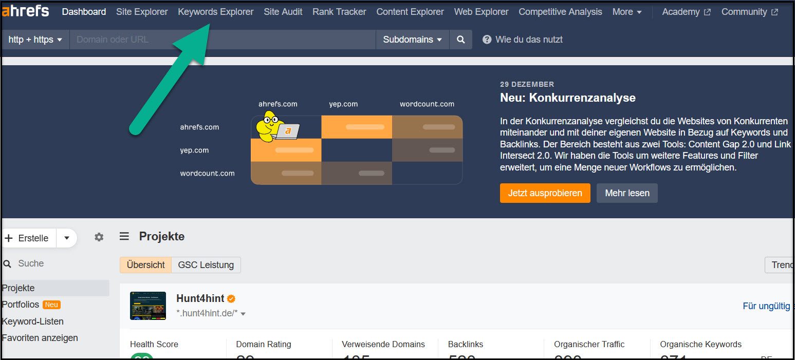 Suchvolumen der Keywords ermitteln Google Tipp