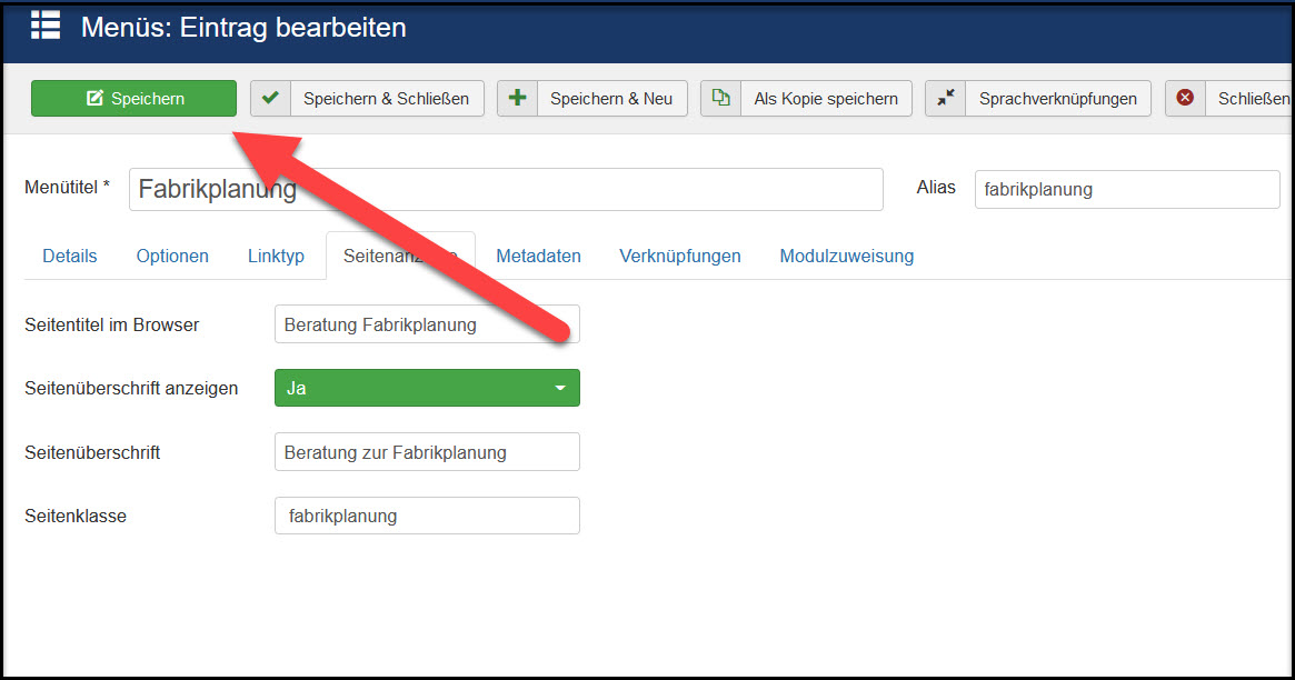 Neuen Title Tag abspeichern Bild 6
