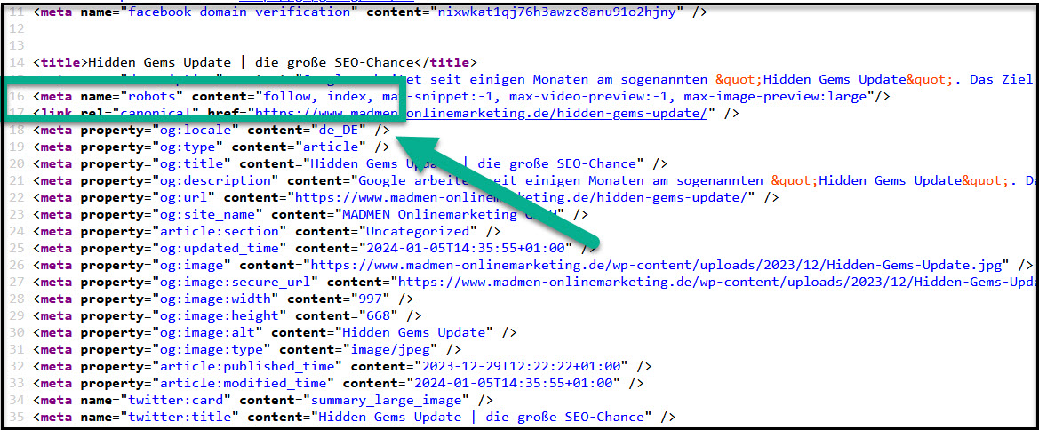 SEO Fehler noindex Bild 1