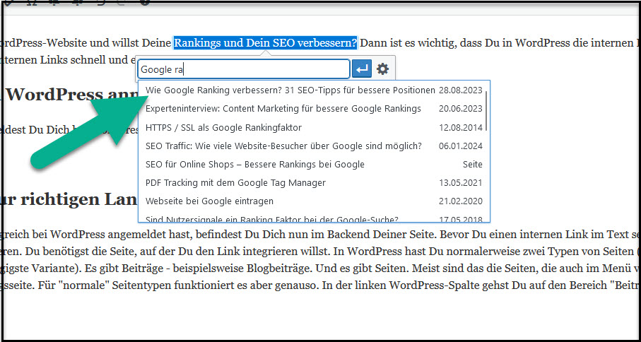 Zu verlinkende Seite auswählen - Bild 6