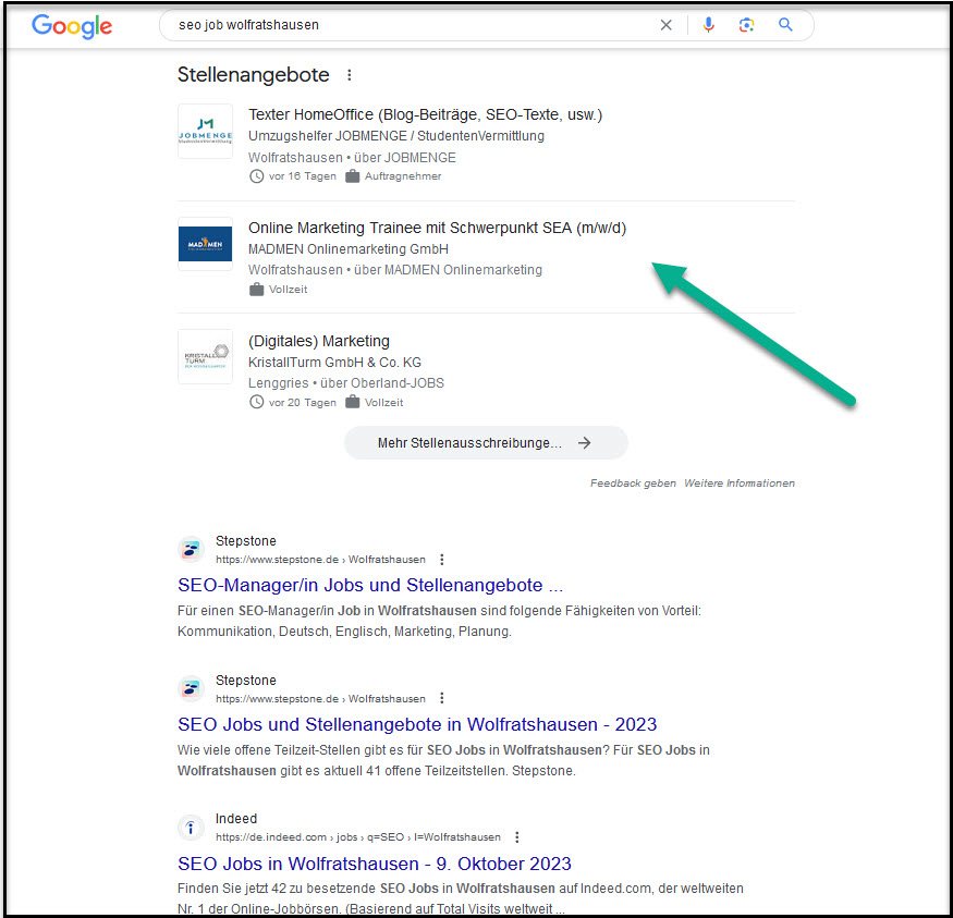 In Google For Jobs gefunden werden