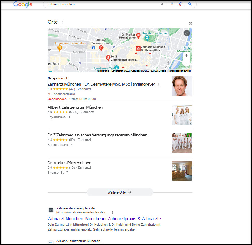 Local Pack von Google