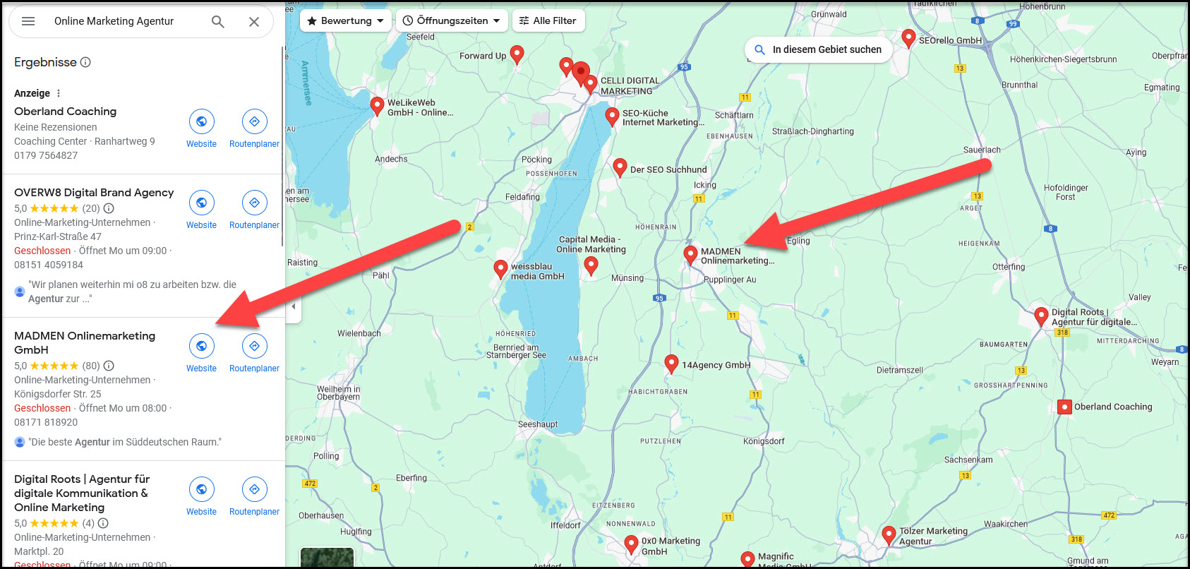 Auffindbarkeit in Google Maps