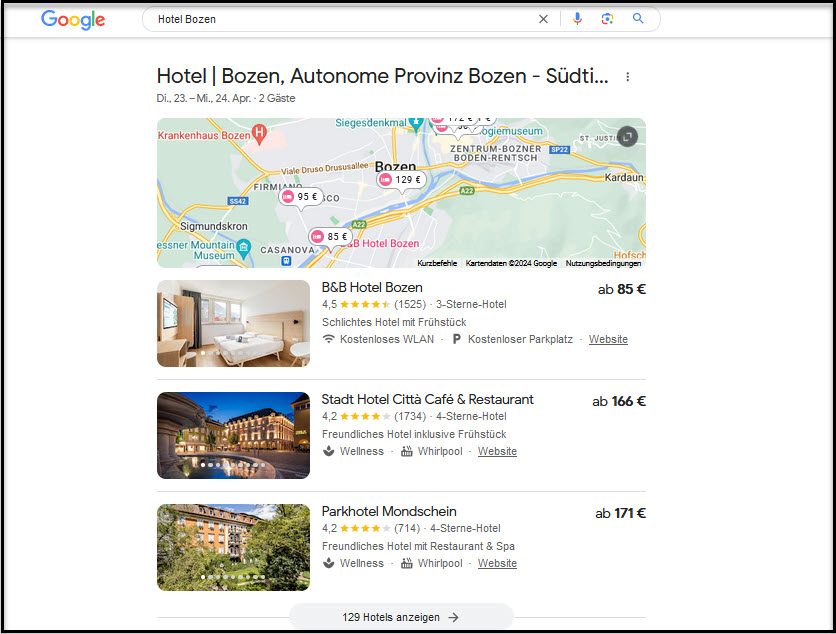 Eintrag im Google Local Pack