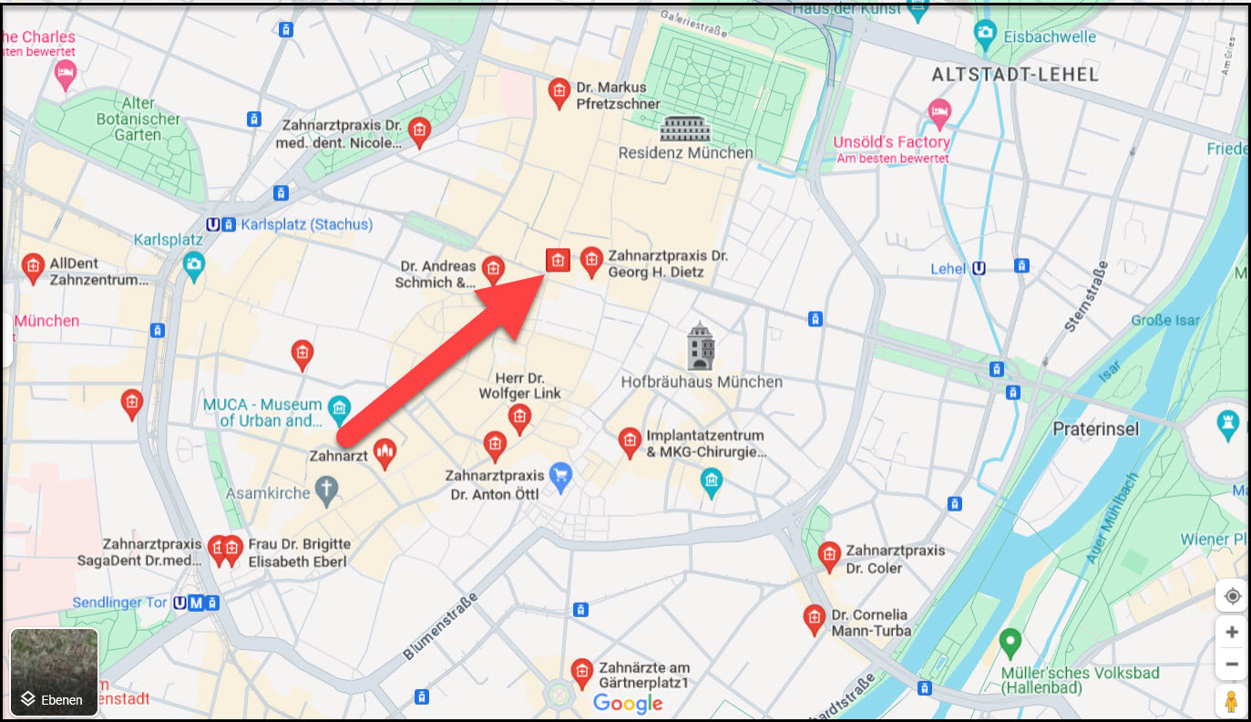 Pins in Google Maps