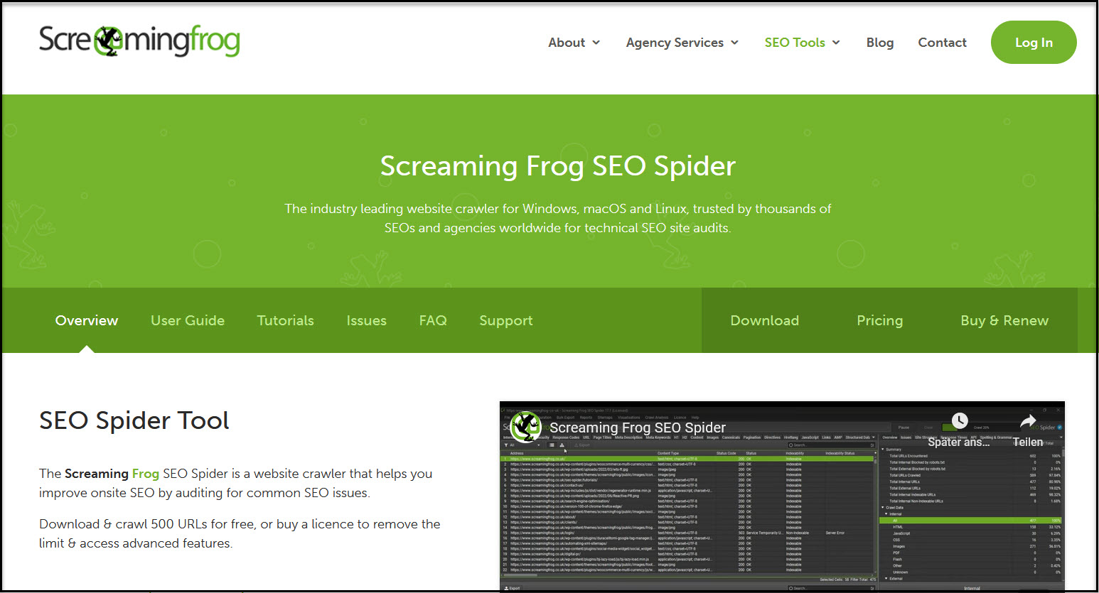 Screaming Frog Tool herunterladen