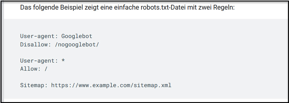 robots.txt Beispiel