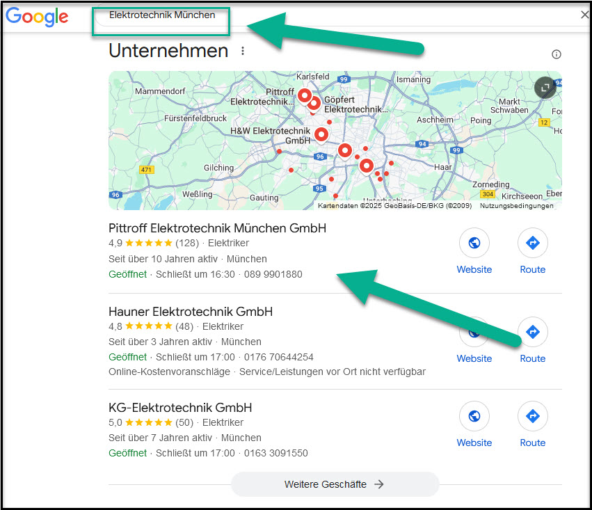 Platz 1 bei Google Maps