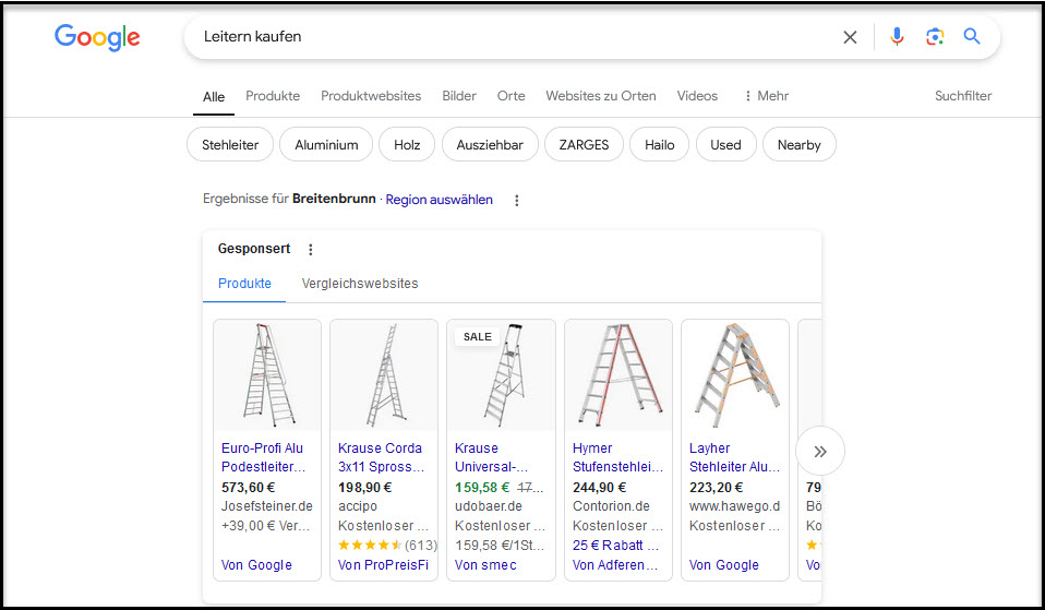 Google Shopping nutzen