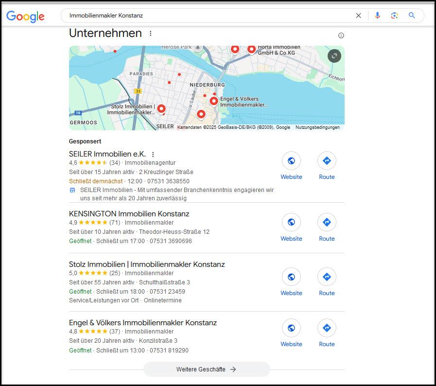 Optimierung für Google My Business