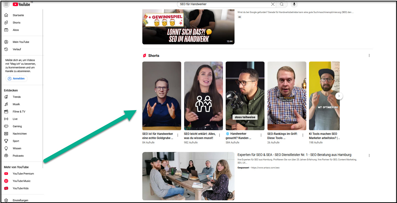 Suchmaschinenmarketing auf YouTube