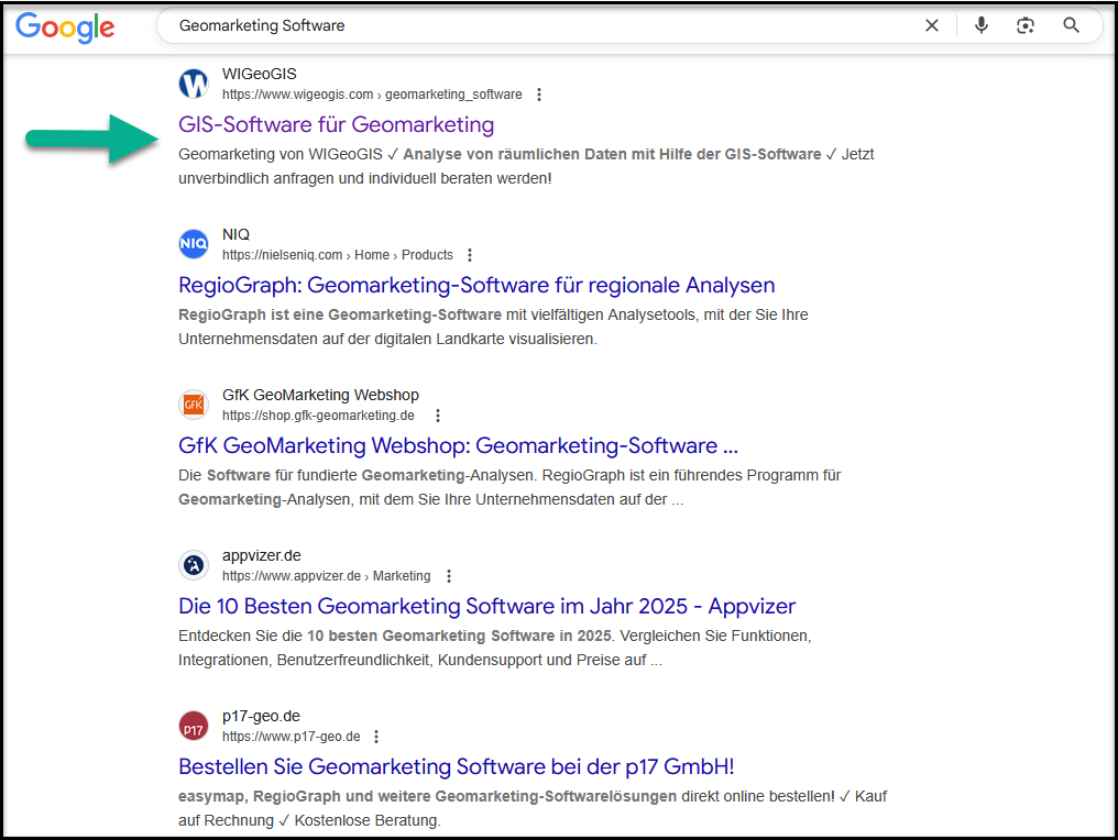 Platz 1 bei Google