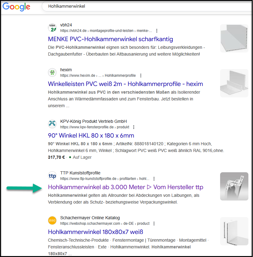 Ranking Hohlkammerwinkel