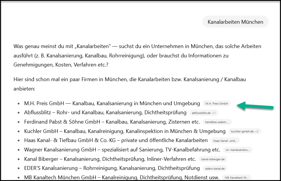 Ranking Kanalarbeiten München