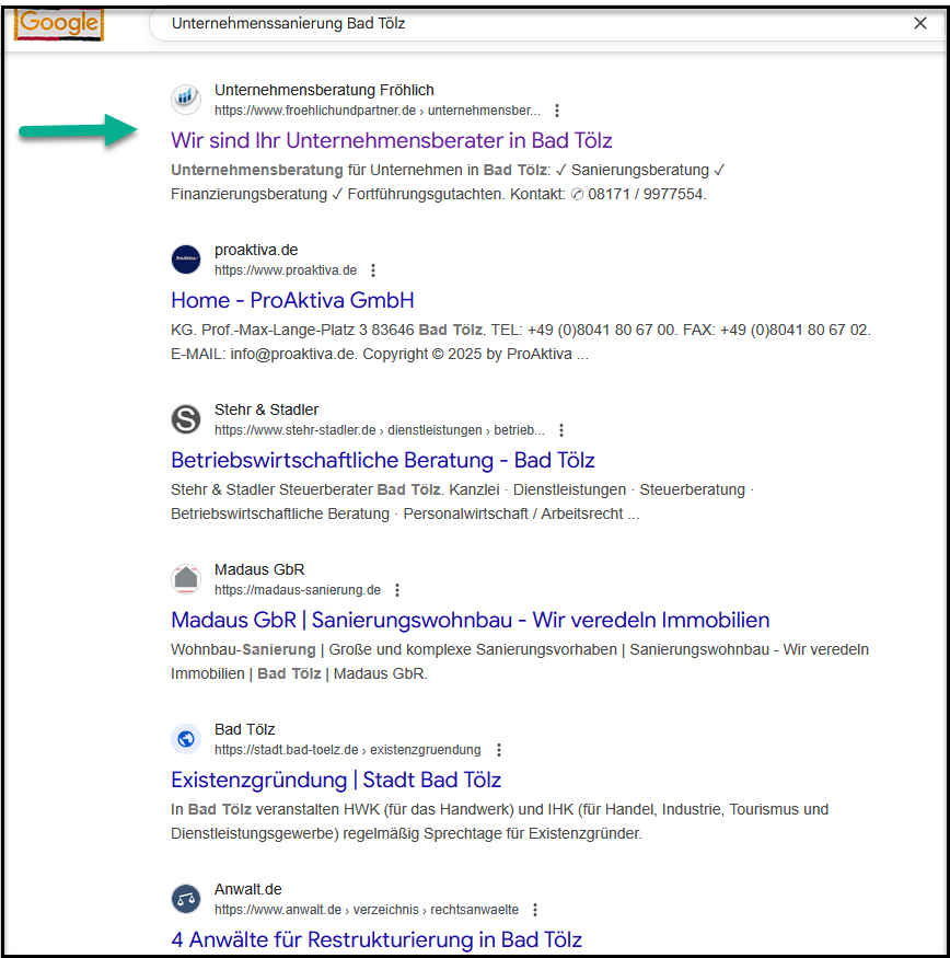 Unternehmenssanierung Bad Tölz