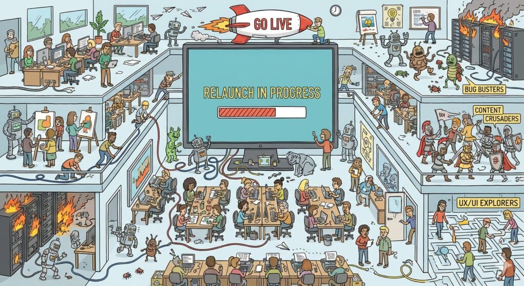 Relaunch - Sinnbild -Wimmelbild - DIE ONLINEMARKETING DEBATTE