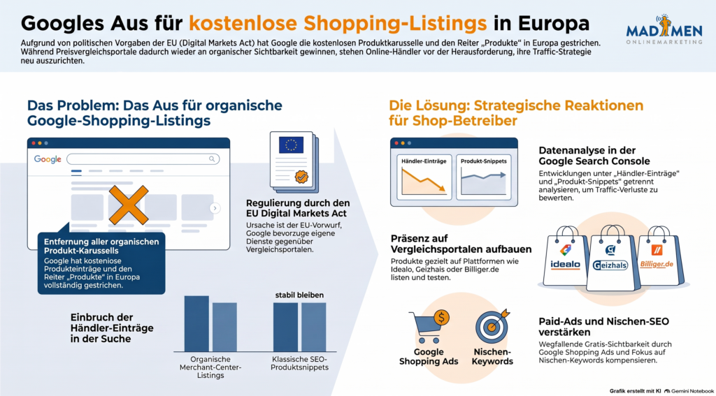 Wegfall organischer Shopping-Ergebnisse im Suchnetzwerk - Die Onlinemarketing Debatte