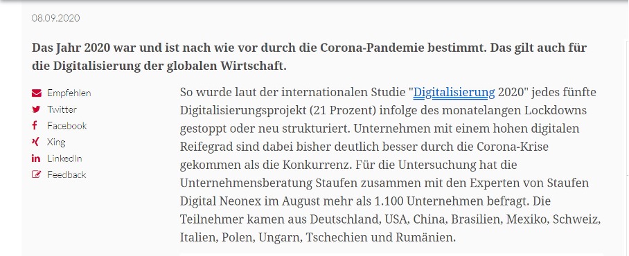 Digitalisierung 2020 - Corona Studie Hochwertiger Backlink