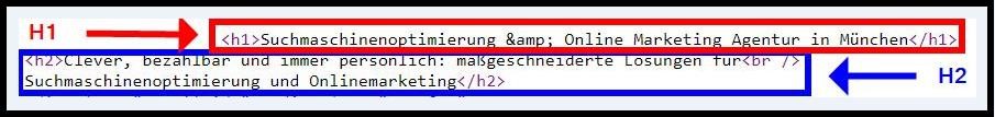 H1 im html-Quellcode